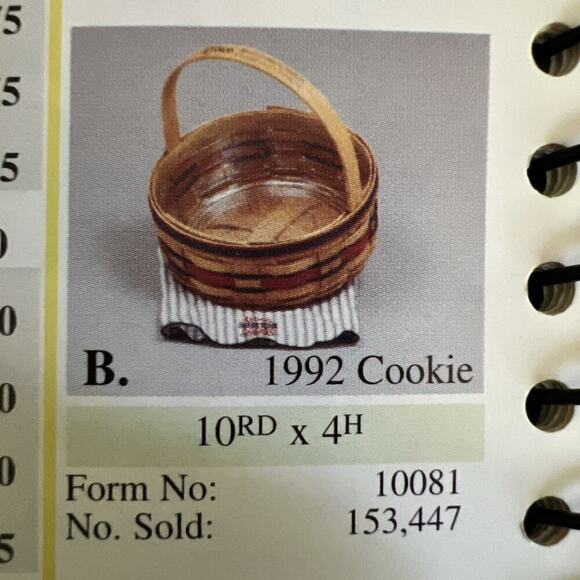 Longaberger Crisco American‎ Cookie Celebration Basket & Liner 1992 - Picture 11 of 12